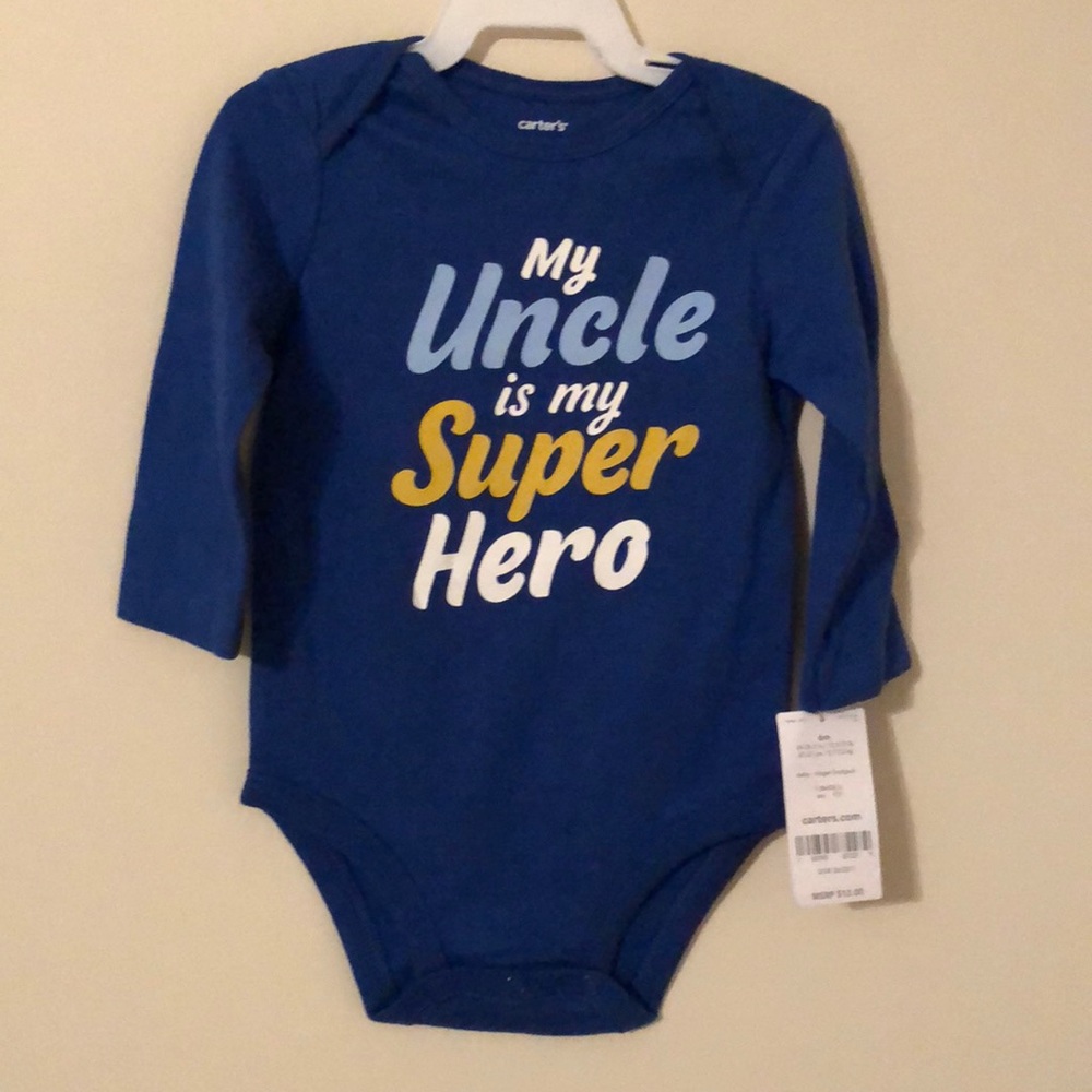 NWT Carter’s “Uncle” Bodysuit/Onesie Size 6 Months
